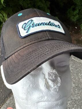 Grundens Patch Script Trucker Hat Faded